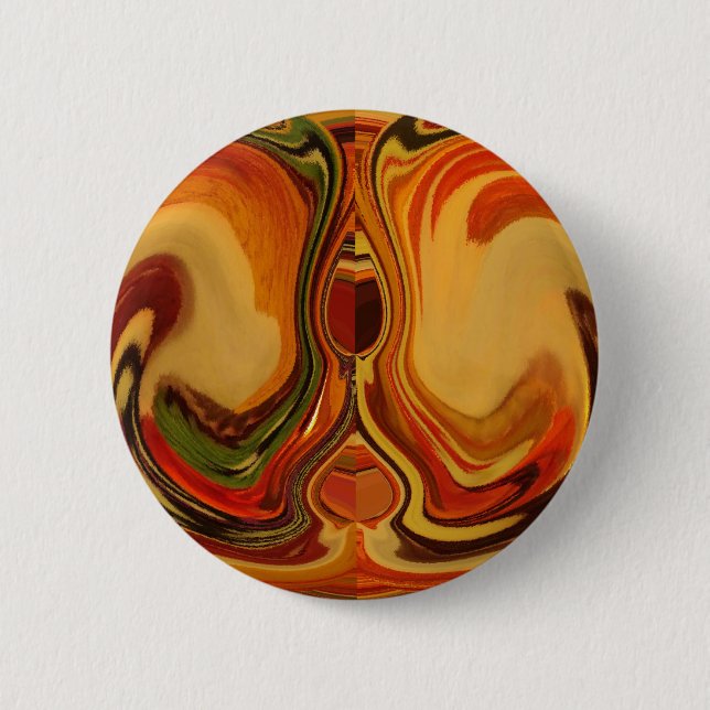 Abstract Earth Tone Swirl Art Print Button (Front)