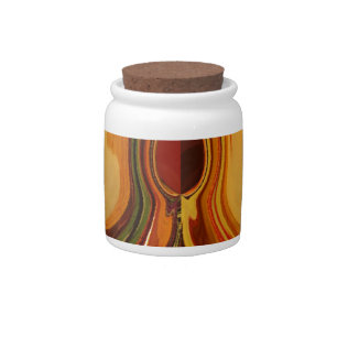 Abstract Earth Tone Swirl Art Print Candy Jar