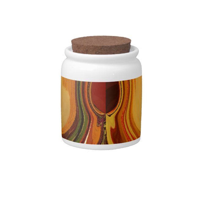 Abstract Earth Tone Swirl Art Print Candy Jar (Front)