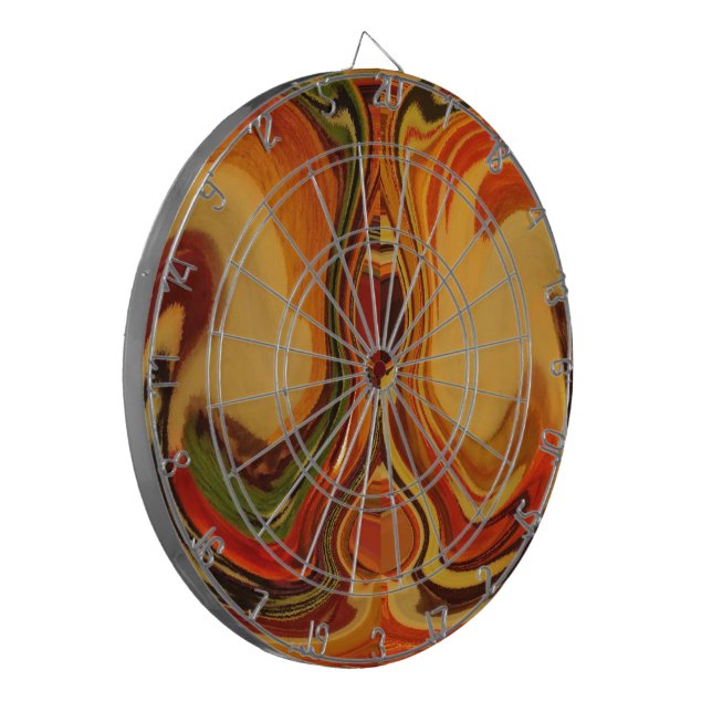 Abstract Earth Tone Swirl Art Print Dartboard (Front Left)