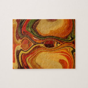 Abstract Earth Tone Swirl Art Print Jigsaw Puzzle