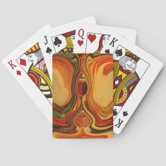 Abstract Earth Tone Swirl Art Print Poker Cards