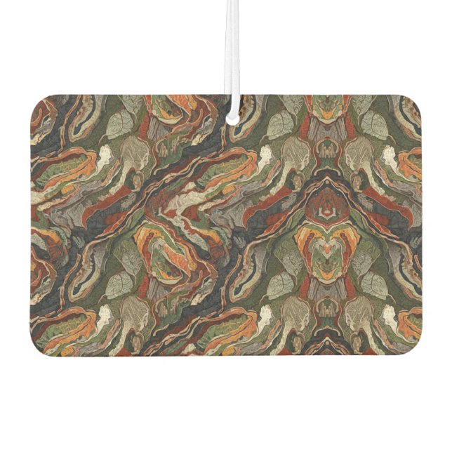 Abstract Earth Tone Swirl Pattern Air Freshener (Front)