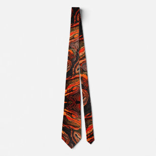 Abstract Earth Tone Swirl Pattern Neck Tie
