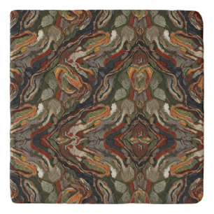 Abstract Earth Tone Swirl Pattern Trivet