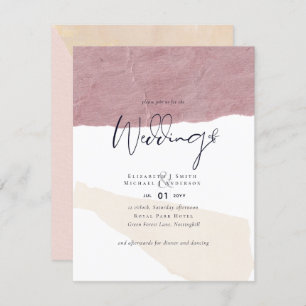 Abstract Earth Tone Wedding Invite Low Cost Budget