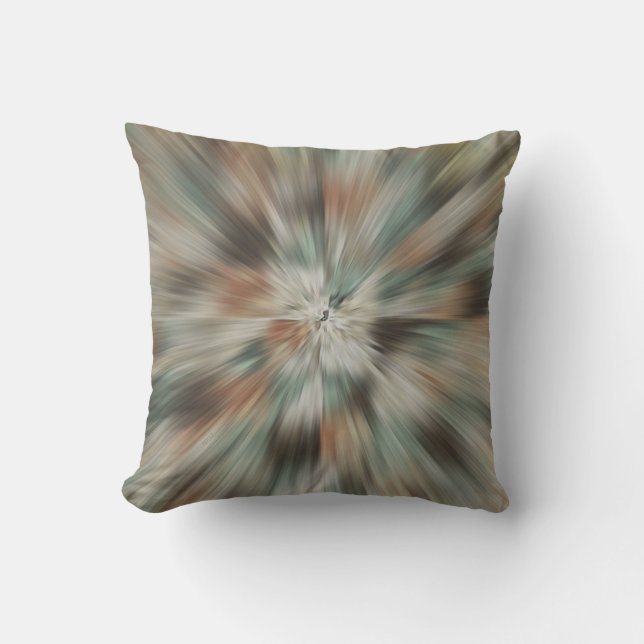 Abstract Earth Tones Tie Dye Throw Pillow (Front)