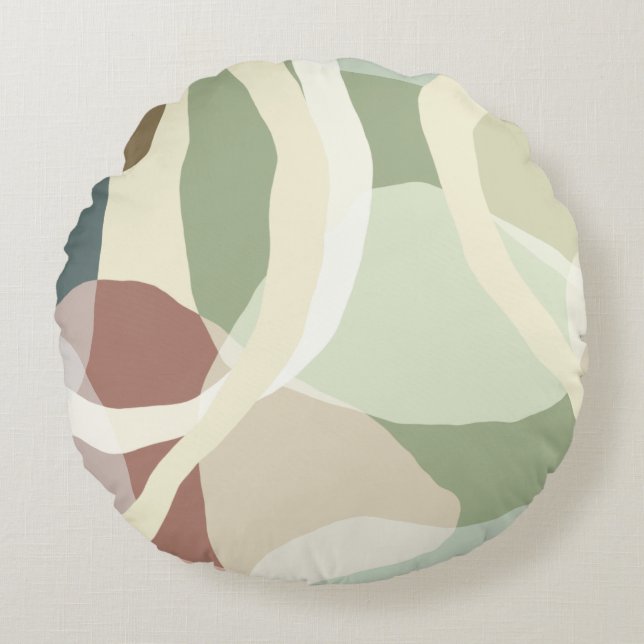 Abstract Earthiness Round Pillow (Front)