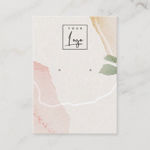 Abstract Earthy Blush Stud Earring Logo Display Business Card