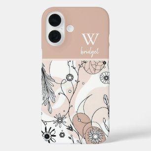 Abstract Earthy Boho Minimalist Style iPhone 16 Case