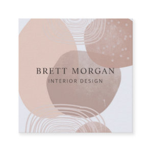 Abstract Earthy Colors Interior Design  Square Business Card