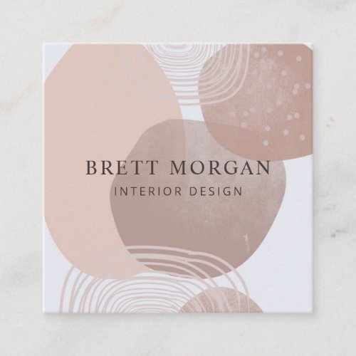 Abstract Earthy Colors Interior Design  Square Business Card