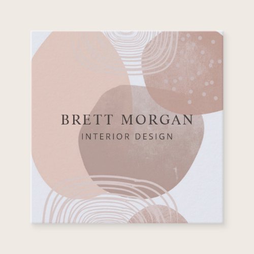 Abstract Earthy Colors Interior Design  Square Business Card
