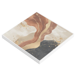 Abstract Earthy Wall Art with Gold Accents, Modern