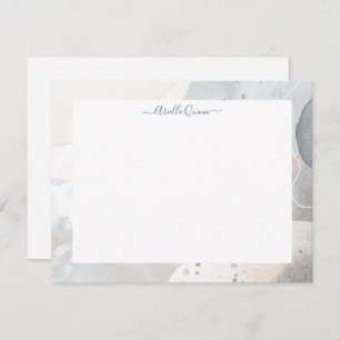 Abstract Earthy Watercolor Border Personalized Not Note Card