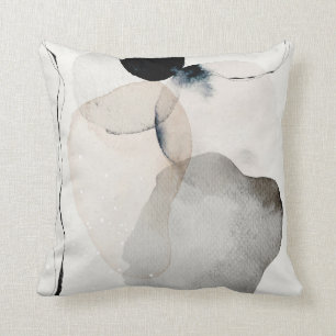 Abstract Earthy Watercolor Shapes Throw Pillow