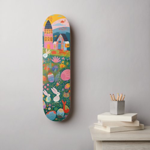 Abstract Easter Bunny Rabbit  Skateboard