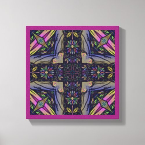 Abstract Easter Cross Daisy bright pink wall art