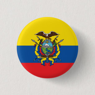 Abstract Ecuador Flag, Republic of Ecuador Button