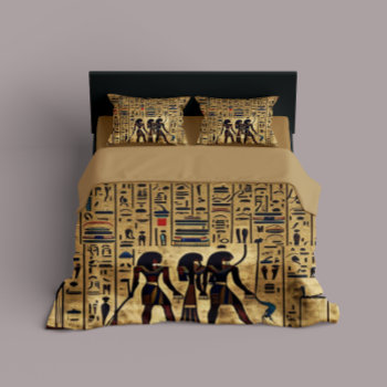 Abstract Egyptian Hieroglyphs Duvet Cover by norman888 at Zazzle