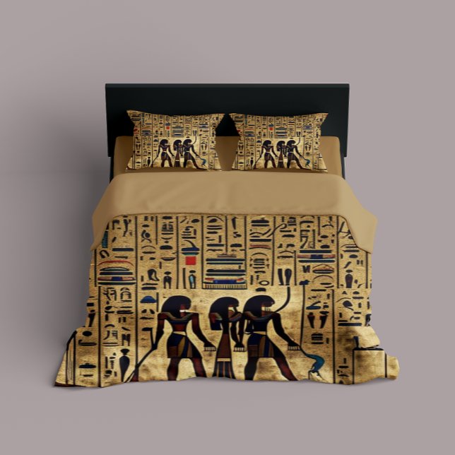 Abstract Egyptian Hieroglyphs Duvet Cover (Creator Uploaded)