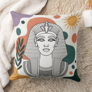 Abstract Egyptian Pharaoh Beauty Throw Pillow