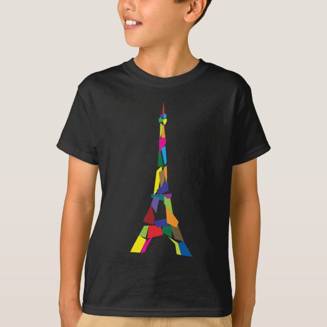 Abstract Eiffel Tower, France, Paris T-Shirt (Front)