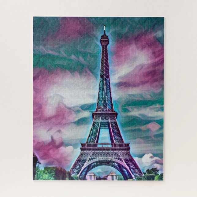 Abstract Eiffel Tower   Jigsaw Puzzle (Vertical)