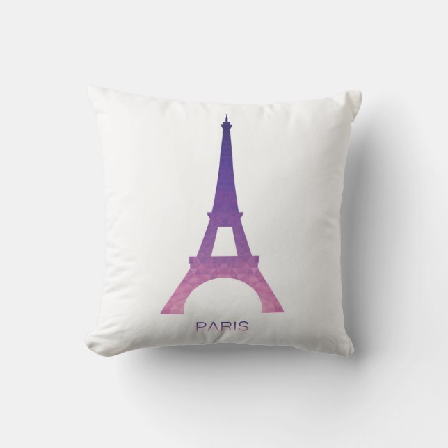 Abstract Eiffel Tower Throw Pillow (Front)