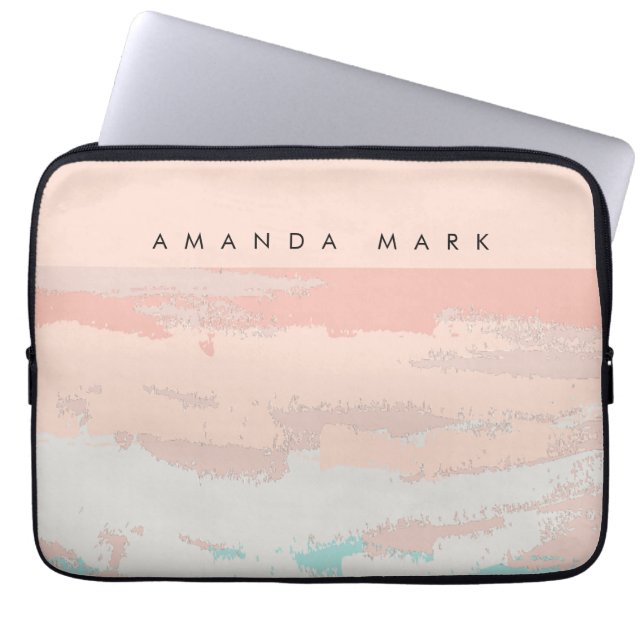 Abstract Elegance Beige Cute Stylish  Laptop Sleeve (Front)
