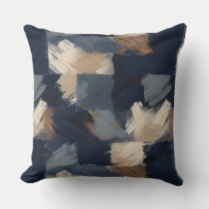 Abstract Elegance: Cream, Rust, Black & Grey Throw Pillow