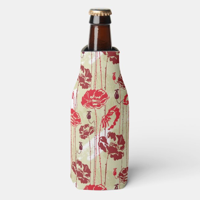 Abstract Elegance floral pattern 2 Bottle Cooler (Bottle Front)