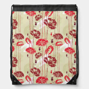 Abstract Elegance floral pattern 2 Drawstring Bag