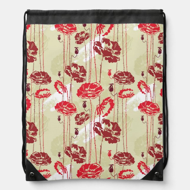Abstract Elegance floral pattern 2 Drawstring Bag (Front)