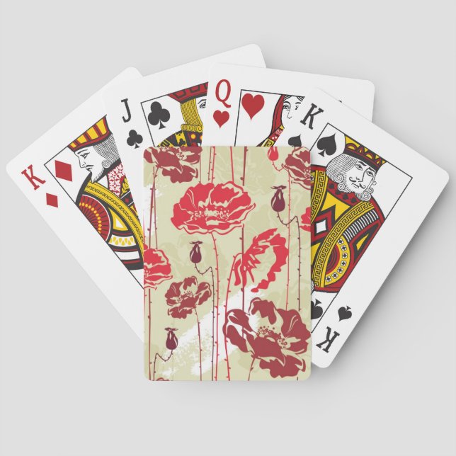 Abstract Elegance floral pattern 2 Poker Cards (Back)