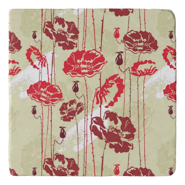 Abstract Elegance floral pattern 2 Trivet (Front)