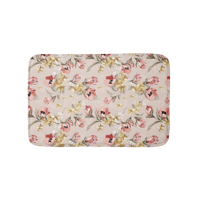 Abstract Elegance floral pattern 3 Bathroom Mat (Front)