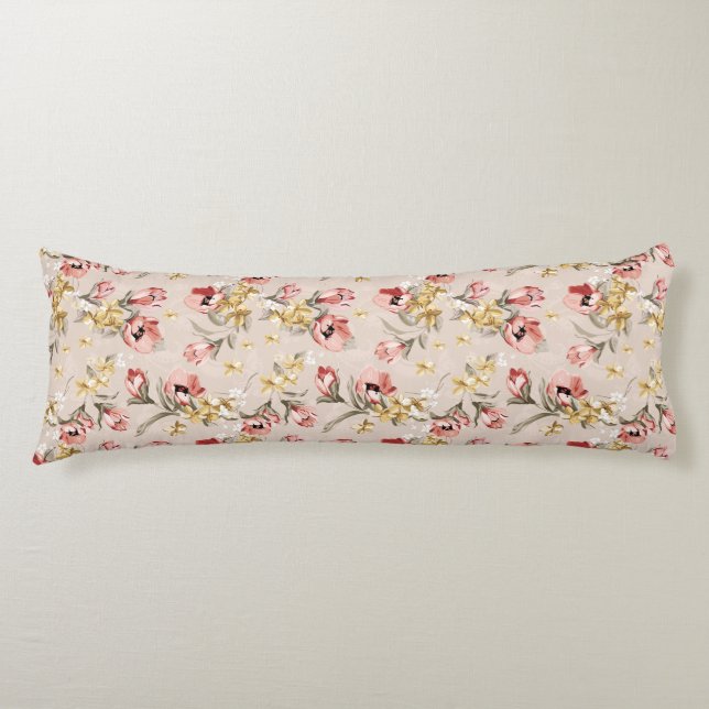 Abstract Elegance floral pattern 3 Body Pillow (Front)