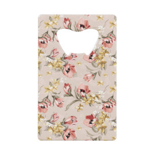 Abstract Elegance floral pattern 3 Credit Card Bottle Opener