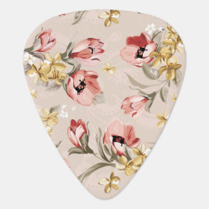 Abstract Elegance floral pattern 3 Guitar Pick