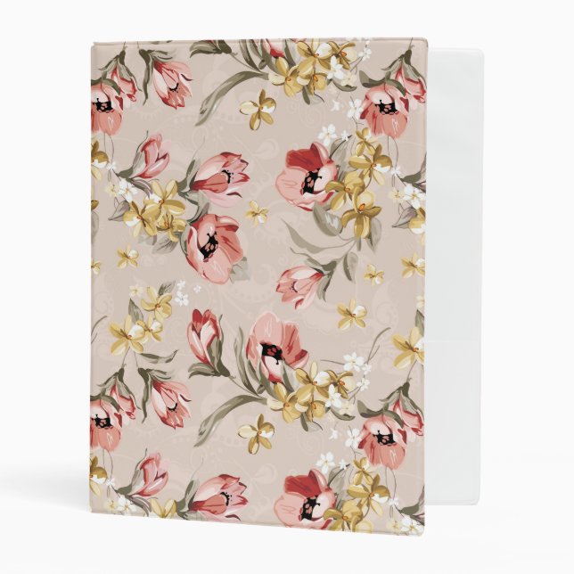 Abstract Elegance floral pattern 3 Mini Binder (Front/Inside)