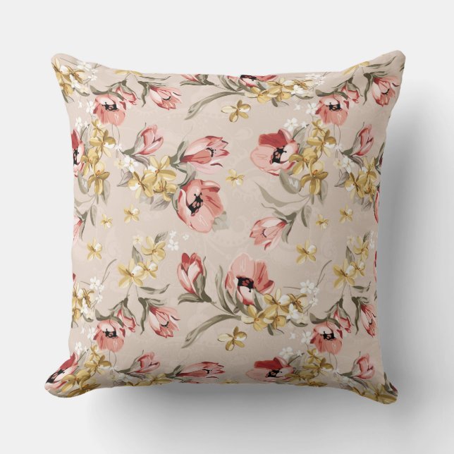 Abstract Elegance floral pattern 3 Throw Pillow (Front)