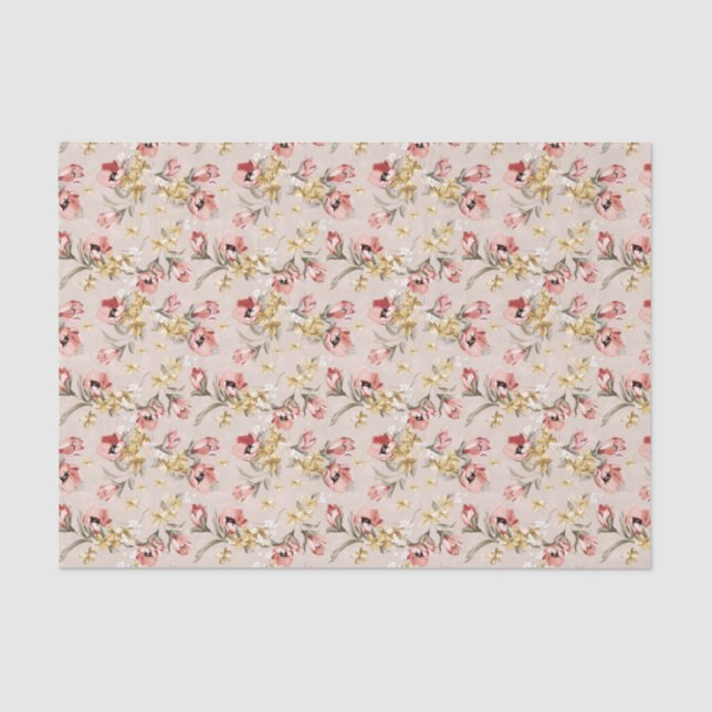 Abstract Elegance floral pattern 3 Tissue Paper (Front)