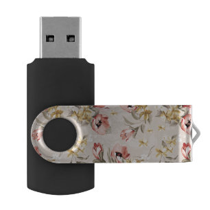 Abstract Elegance floral pattern 3 USB Flash Drive