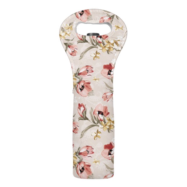 Abstract Elegance floral pattern 3 Wine Bag (Front)