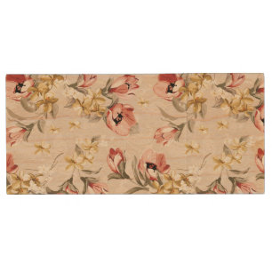 Abstract Elegance floral pattern 3 Wood USB Flash Drive