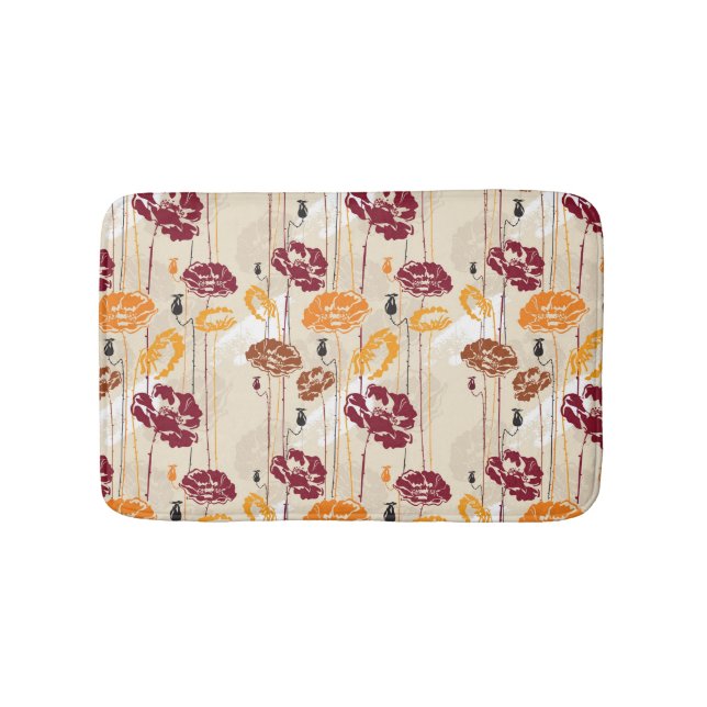 Abstract Elegance floral pattern 4 Bathroom Mat (Front)