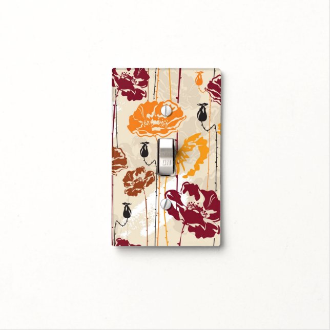 Abstract Elegance floral pattern 4 Light Switch Cover (In Situ)