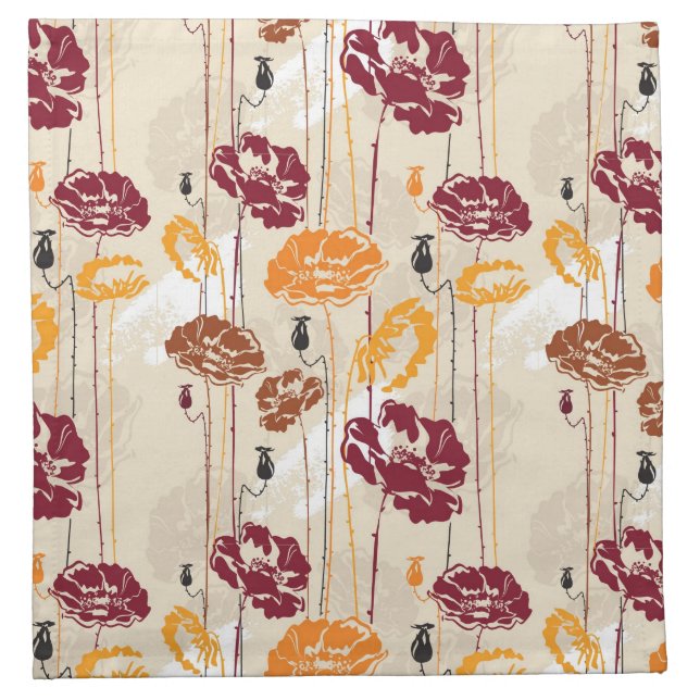 Abstract Elegance floral pattern 4 Napkin (Front)