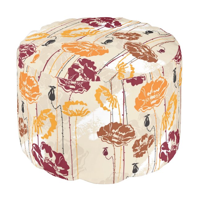 Abstract Elegance floral pattern 4 Pouf (Angled Front)
